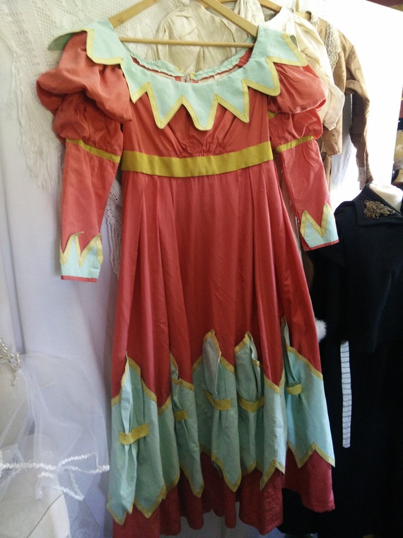 Vintage theater dress, Pierrot dress,harlequin dre