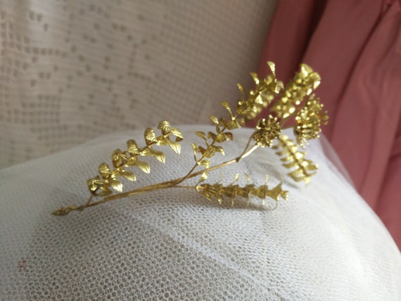 Elegant golden myrtle Tiara, german wedding crown… - image 3