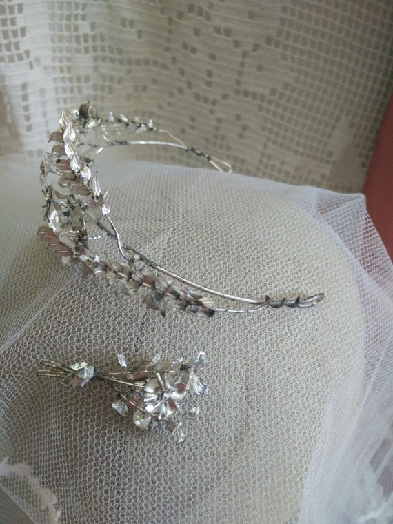 German silver myrtle crown, myrtle Tiara, wedding… - image 5