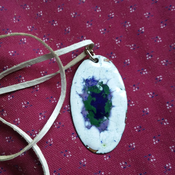 Vintage enamel pendant, enemal from the 1970s, emaile Schmuck, anhänger