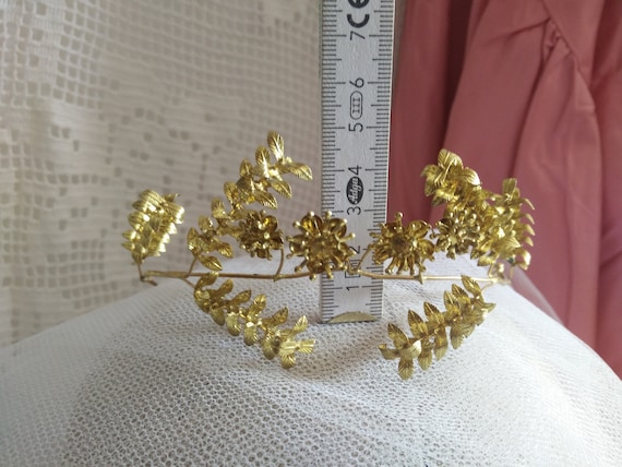 Elegant golden myrtle Tiara, german wedding crown… - image 4