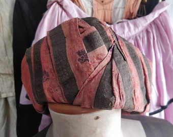 Antique Oriental Theater hat, Turban, ca 1900s , Boudoir decor, pink