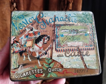 Nestor gianaclis cigarette tin, Oriental tent , bedouin tent, 1920-40