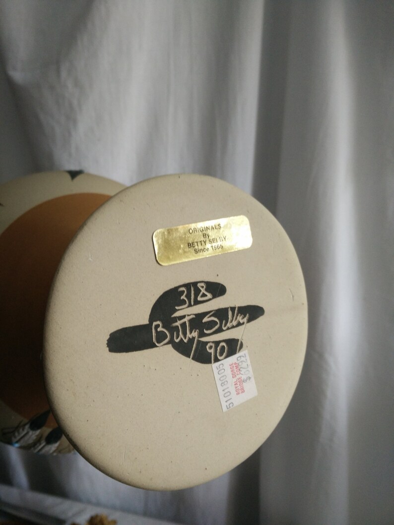 native american pottery fetish bear Large Southwest style urn Navajo shield feathers