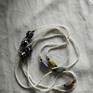 Long necklace with africana tradebeads. Trade beads , vintage venetian beads, glass beads, beaded, eyebeads, seedbeads, millifiory,