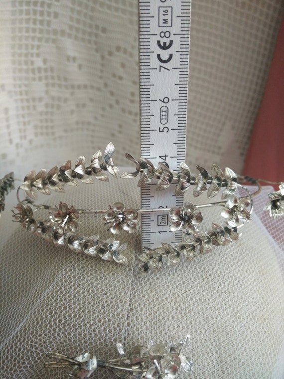 German silver myrtle crown, myrtle Tiara, wedding… - image 6