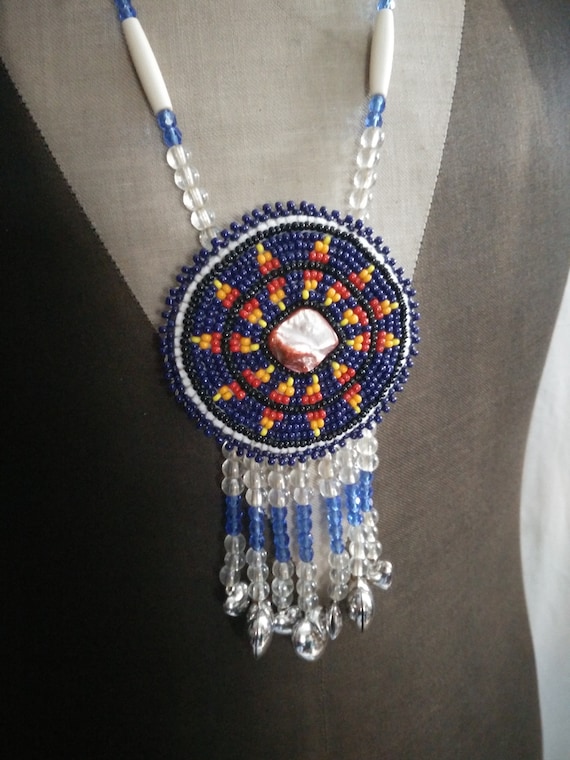 Native American Style Bone and Bead Choker