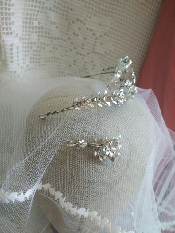 German silver myrtle crown, myrtle Tiara, wedding… - image 4