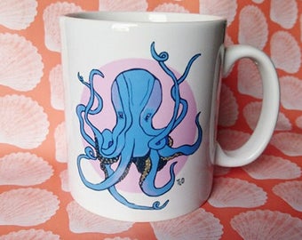 Pink Or Orange Little Octopus Mug