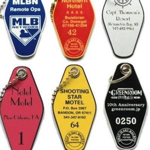 Motel Laser Engraved Acrylic Key Tags