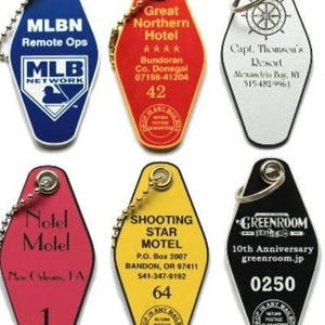 6 Motel Laser Engraved Acrylic Key Tags