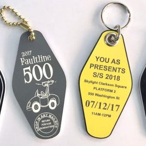 2 Sided - Motel Laser Engraved Acrylic Key Tags