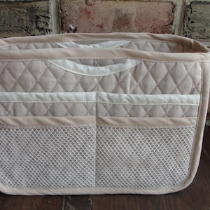Quilted Tote Bag Organizer: 11&quot;x8&quot;, Lots of Pockets