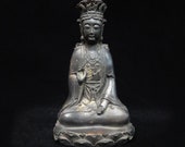 Fine Ancient Chinese Bronze quot GuanYin quot Buddha Statue quot QianLong quot Mark