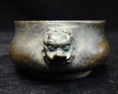 Old Chinese Bronze quot FooDog quot Handles Incense Burner quot XuanDe quot Censer Mark