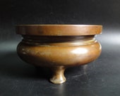 BestOffer-Rare Chinese Old Bronze Incense Burner Round quot XuanDe quot Censer Mark