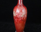 Chinese Old Natural Red and Green Glazes Porcelain Vase quot KangXi quot Mark