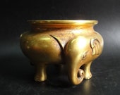 BestOffer-Old Chinese Golden Bronze Incense Burner quot XuanDe quot Mark Elephant Censer