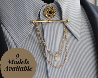 Gold Color Collar Pin, Collar Bar, Shirt Collar Clips, Men&#39;s Collar Tie Bar, Shirt Men&#39;s Accessories, Man Wedding Accessory, Gifts for Men