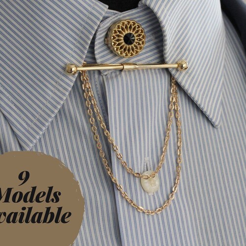 Gold Color Collar Pin, Collar Bar, Shirt Collar Clips, Men's Collar Tie Bar, Shirt Men's Accessories, Man Wedding Accessory, Gifts for Men