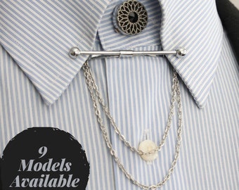 Zilveren kleur kraag Pin kraag Bar, Shirt kraag Clips, mannen kraag Tie Bar, Shirt mannen accessoires, Man bruiloft accessoire, cadeaus voor mannen