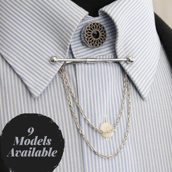 Silver Color Collar Pin, Collar Bar, Shirt Collar Clips, Men's Collar Tie Bar, Shirt Men's Accessories, Man Wedding Accessory, Gifts for Men