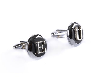 Customized Initial Cufflinks, Handmade Letter Cuff Links, Unique Design Men's Jewelry, Gifts For Him, Wedding Accessory Groomsman