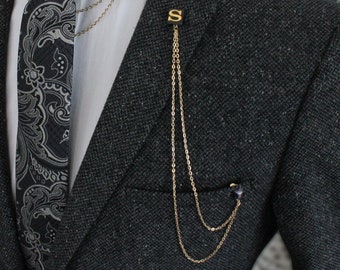 long chain brooch