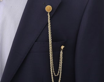 Handgefertigte Jacke Brosche: Messing Anstecknadel, Groomsmen Schmuck