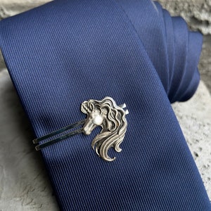 Handmade Unicorn Figured Tie Clips, Silver Plated Tie Bar, Wedding Tie Pin, Gift For Him, Men&#39;s Accessory, Father Dad Man Groomsmen