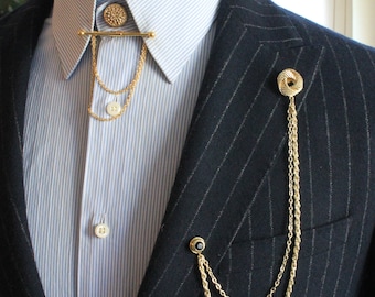 Knighthood Golden Anchor With Hanging Chain Lapel Nigeria