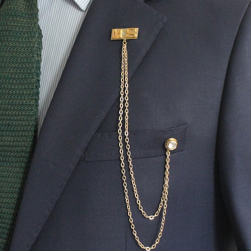 Customized Handmade Chain Lapel Brooch Personalized Letter Etsy