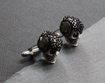 Skull Cufflink, Handmade Cuff Links, Wedding Cufflinks, Gift Jewellery For Men Him, cufflinks groomsmen