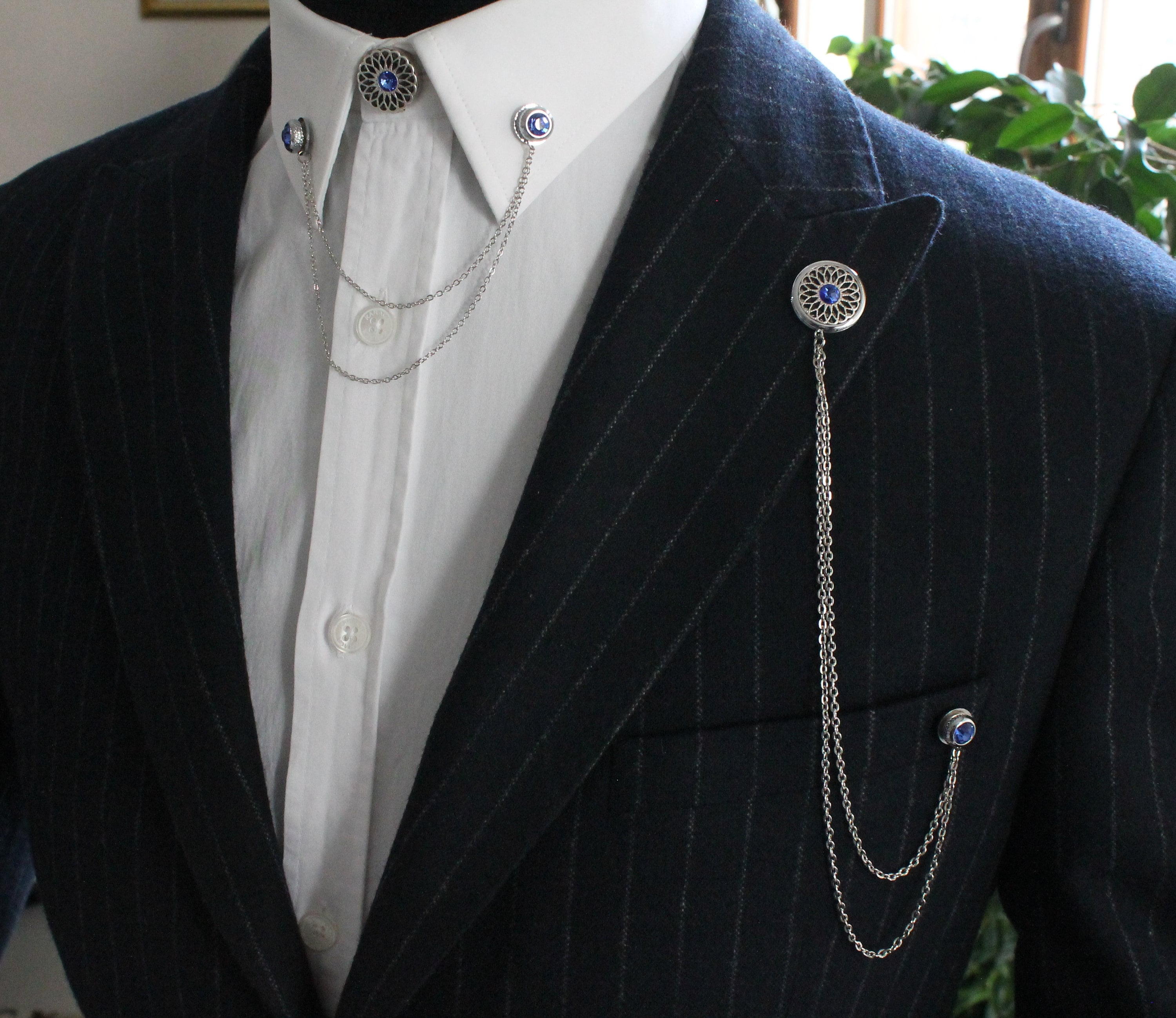 Lapel brooch best sale chain