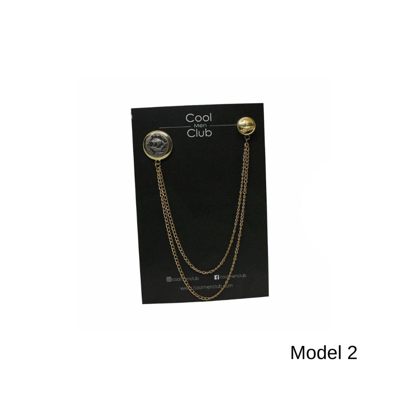 Handmade Jacket Chain Brooch / Lapel Chain Pin / Men's Etsy