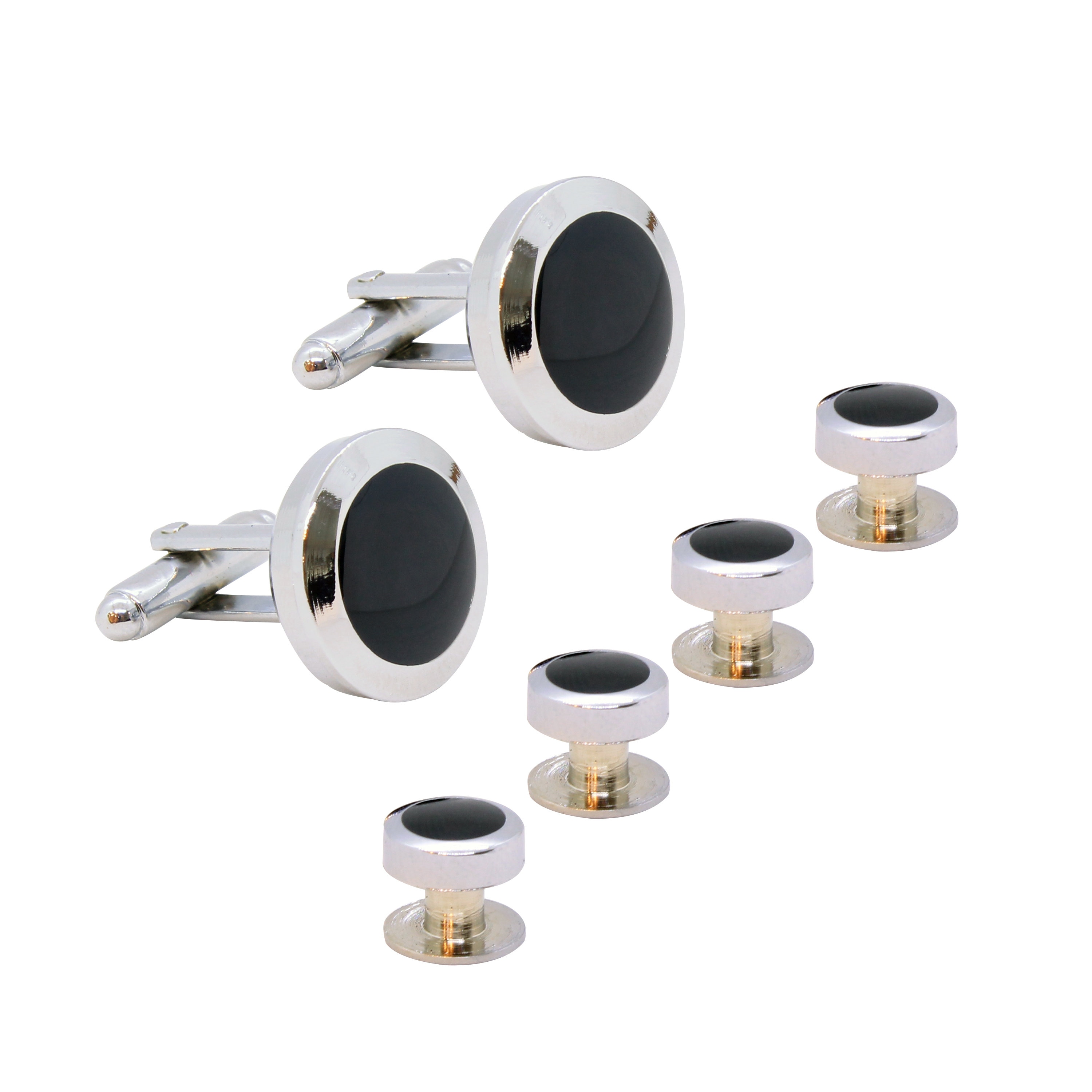 Jstyle Juego De Gemelos Dorados Con Inicial Y Clip De Corbata Para