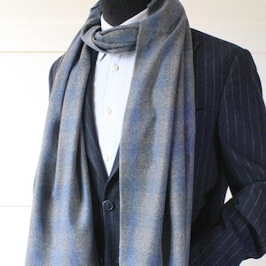 Handmade Gray Scarf, Soft Fabric Men Patterned Scarves, Winter Scarfs, Gift For Him, Gift For Her, Christmas Gift Man Dad Husband