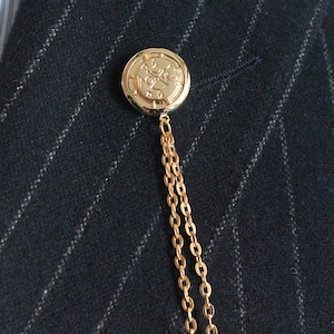 Gold Color Ancient Compass Shirt Jacket Collar Chain Brooch Set, Jacket ...