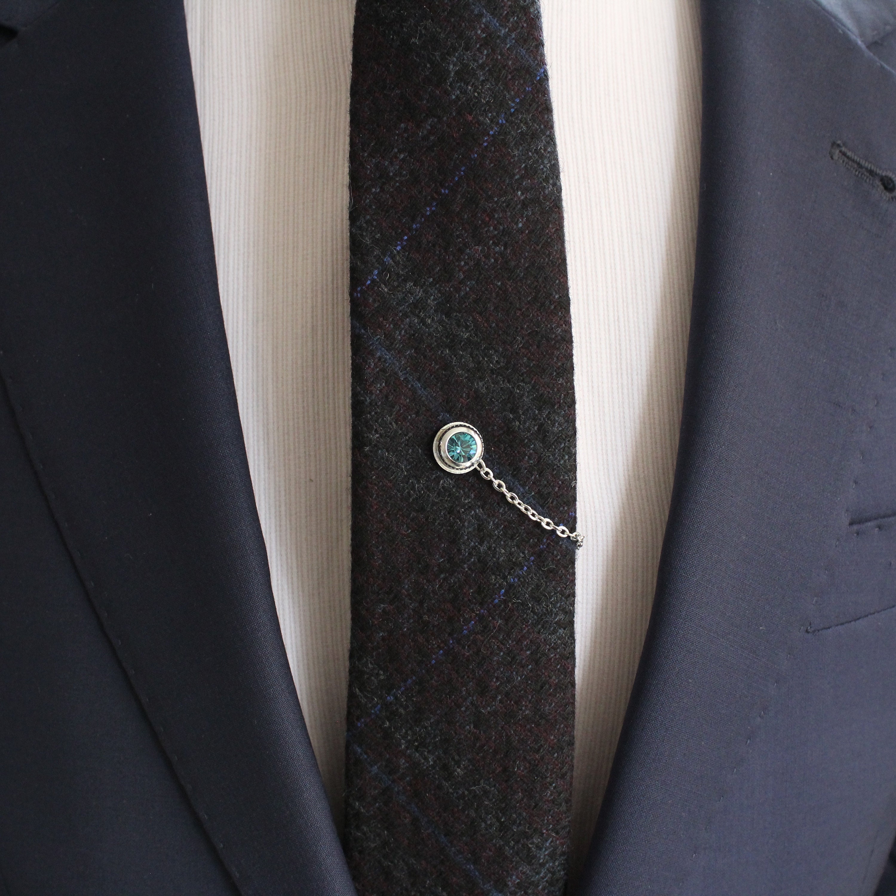 Tie Tack with chain Tie Clip Tie Bar Hand Made Unique Etsy 日本