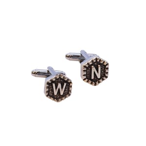 Abotoaduras personalizadas feitas à mão, abotoaduras com iniciais de letras, joias masculinas personalizadas com design exclusivo, presentes para ele, presente para padrinhos de casamento e pai