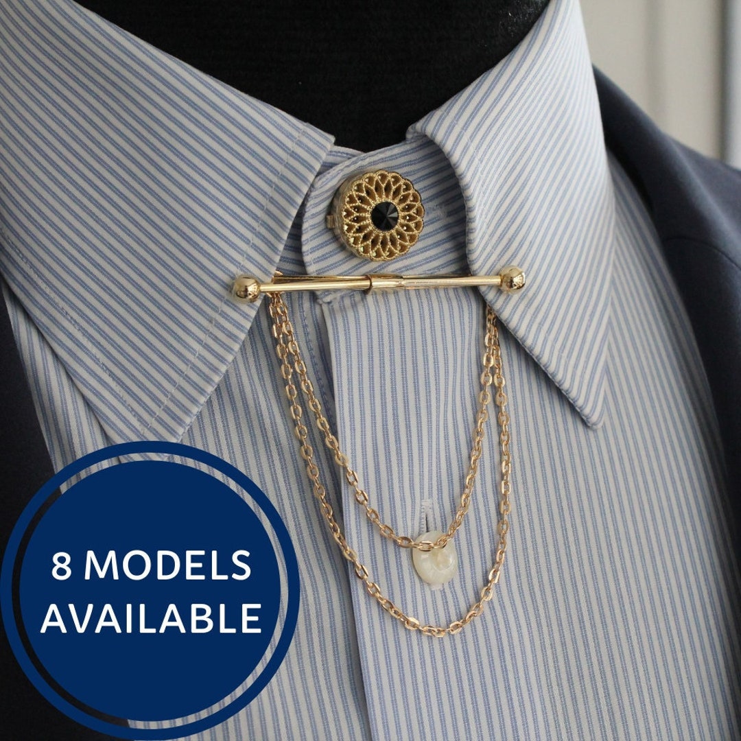Gold Color Collar Pin Set, Collar Bar, Shirt Collar Clips, Men's Collar