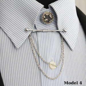 Silver Color Collar Pin Set, Collar Bar, Shirt Collar Clips, Men's ...