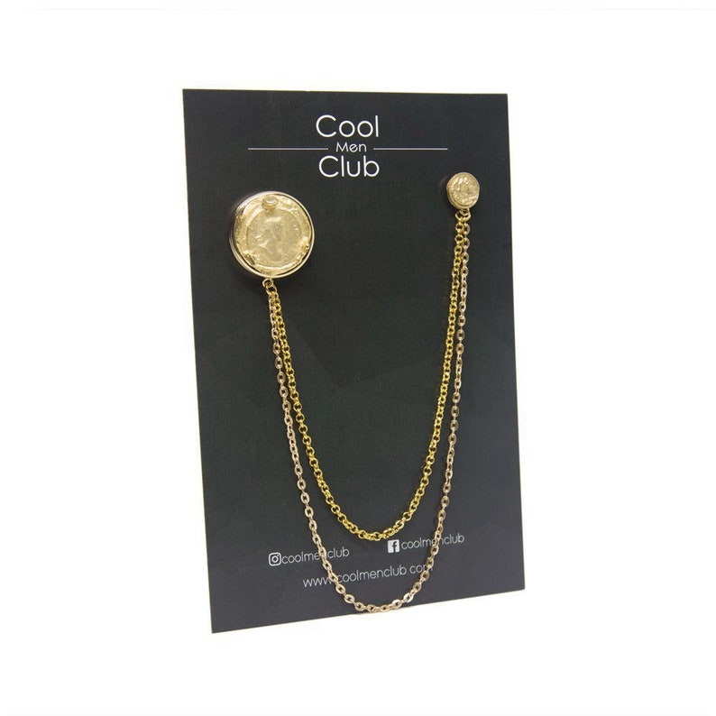 Shirt Collar Chain Brooch Set Jacket Lapel Pin Shirt Chain Etsy Australia