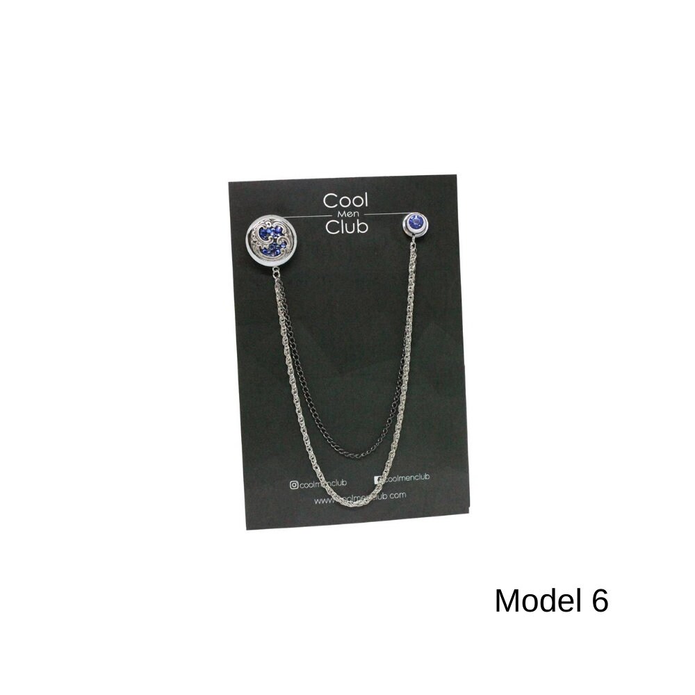 6 MODELS Handmade Jacket Chain Brooch / Man's Lapel Pin Etsy