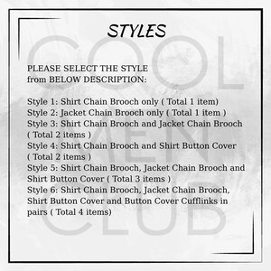 Handmade Shirt Jacket Collar Chain Brooch Set, Lapel Pin Wedding ...