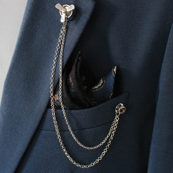 verkorten Medaille Verheugen Handgemaakte jas ketting broche / heren sieraden accessoire - Etsy België