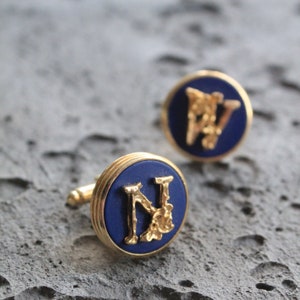 Boutons de manchette personnalisés faits main, Boutons de manchette avec lettre initiale, Bijoux homme personnalisés au design unique, Cadeaux pour lui, Cadeau de mariage pour garçons d'honneur pour papa