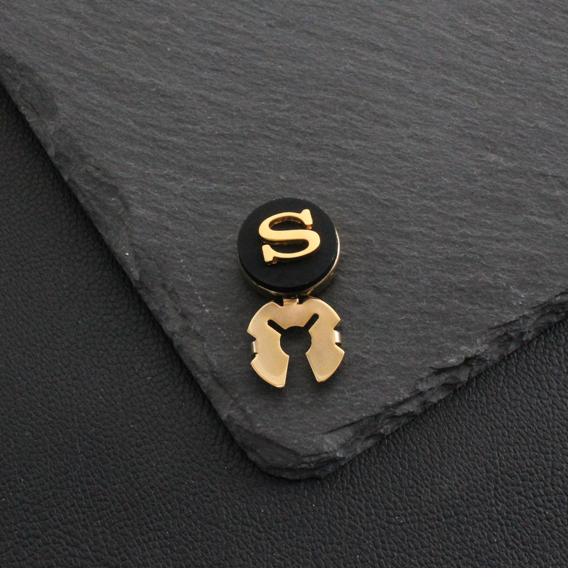 Customized Gold Colour Button Cover Shirt Collar Clip Etsy