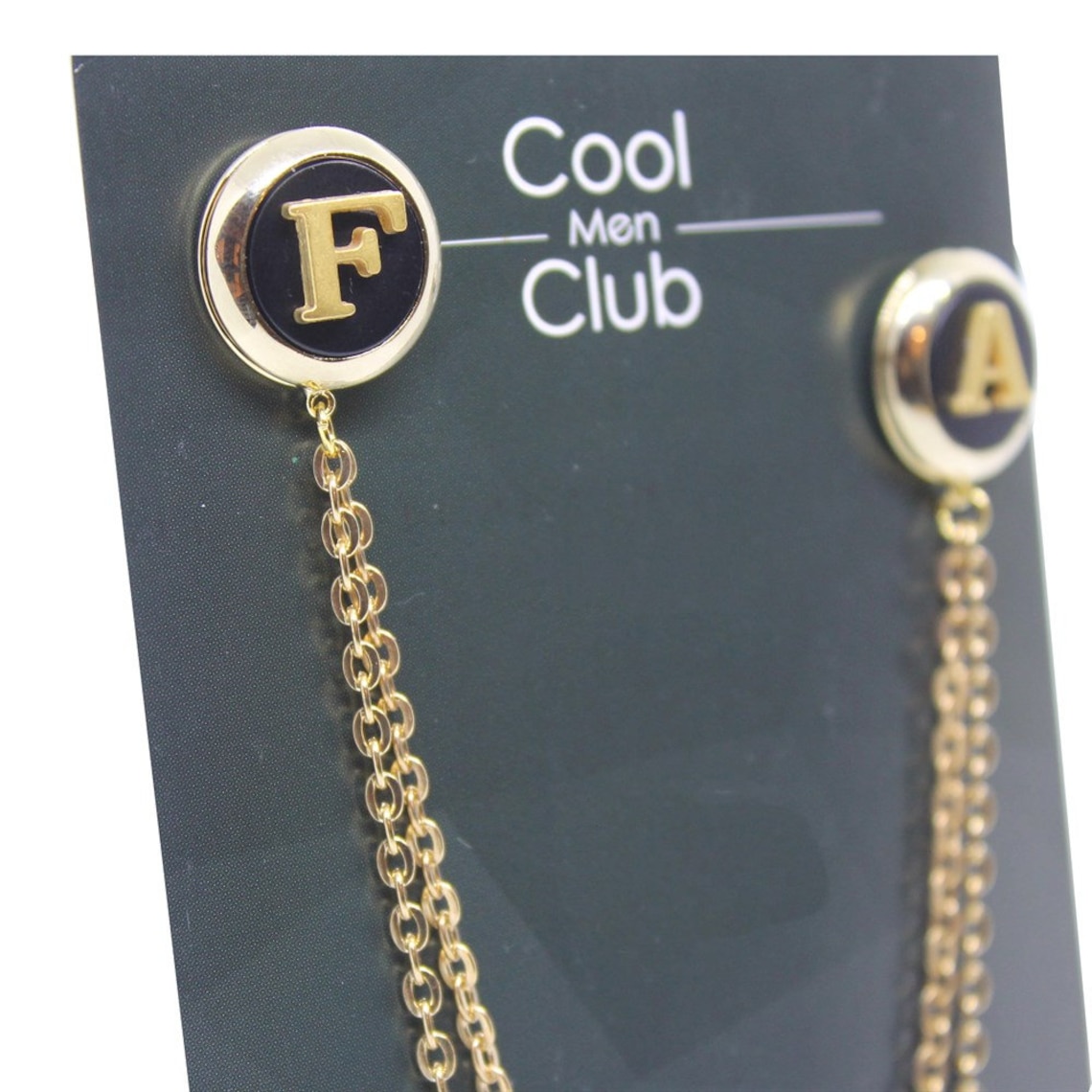 Customized Jacket Chain Brooch Personalized Letter Handmade Etsy