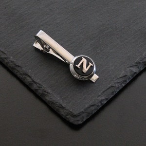Clip de corbata de letra personalizado, barra de corbata hecha a mano, clip de corbata de letra hombre hombres, clip de corbata de boda, regalo para él, accesorio de hombre, padre, Navidad